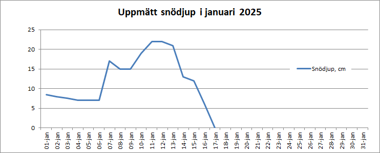 Snödjup i januari 2025